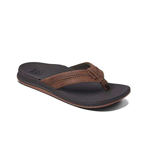 Reef Men's Sandals Leather Ortho-Bounce Coast | Leather Arch Support Flip Flops