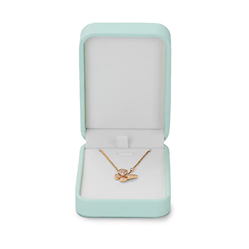 Leather Necklace Box Necklace Gift Box Pendant Case Long Chain Display Storage Case (Mint Green)