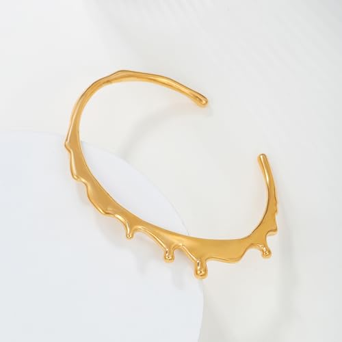 Gold Bangle for Women - 18K Gold Plated Stainless Steel Love Friendship Crystal Bracelets with Cubic Zirconia4