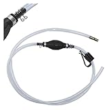Gasoline Siphon Hose Pump, Manual Fuel Transfer Pump, High Flow Gas Oil Fuel Transfer Siphon Pump, Hand Fuel Pump with 2 PVC Siphon Hoses for Water Gasoline Oil Petrol Diesel (Black)