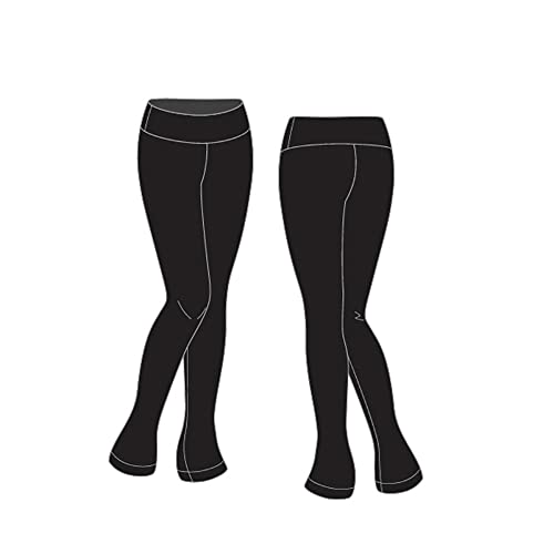 Chloenoel P22 All Black 3 Inch Waist Band Figure Skating Pants Black Adult Small thumb #5