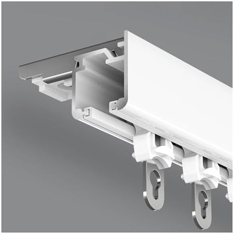 Heavy-Duty Ceiling Wall-Mounted Curtain Track, 5ft Aluminium Rail for Bay Window, Balcony & Outdoor - Versatile Curtain Hanging Solution, Available in 4 to 45 Ft Lengths