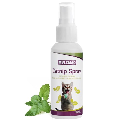 NZLOMXU Catnip Spray for Cats, Cat Scratching Sprays, Transparent Cat & Kitten Behaviour Spray 60 ml