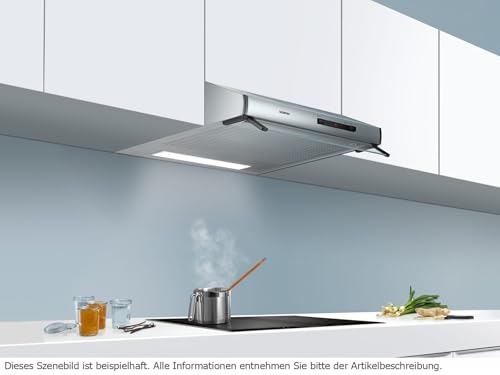 Siemens iQ100 LU62LFA51 Hotte standard largeur : 60 cm profondeur : 48.2 cm extraction et recirculation avec kit de recirculation supplémentaire acier inoxydable - vue 6