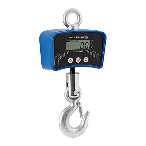 Steinberg Crochet Peseur Balance à Grue Professionnelle SBS-KW-1TC (1.000 kg / 0,2 kg, structure en aluminium, batterie performante, Écran LCD avec rétro-éclairage)