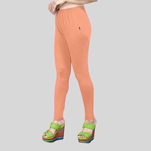 Image of Women's Solid Mid Rise Slim Fit Ankle Length Leggings - Comfortable and Stylish Yoga Pants for Workout, Running and Everyday Wear
