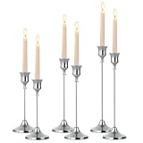 Oakernel Silver Taper Candle Holders 2 Sets(6 Pcs...