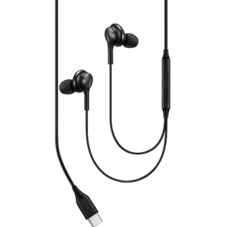 Image of Original Type-C Wired for Samsung Earphones EO-IC100 Clear Audio, Mic with Controls, Noise Cancelling Design, Strong Durable Cable (Black)