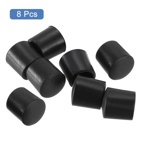 sourcing map Door Stop Bumper Tips, 8Pcs - Rubber Door Stopper Tips Caps, Silicone Bumper Replacement Ends for Protect Doors, Wall (Black) - Image 2