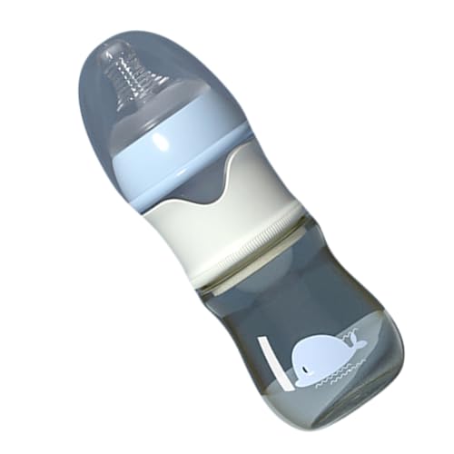 SUPVOX Biberón de Vidrio para Ñiño 150 Ml, Botella de Leche Materna Ancha Azul, Biberones para Recién Nacidos, Contenedor Seguro para Alimentación y Viaje