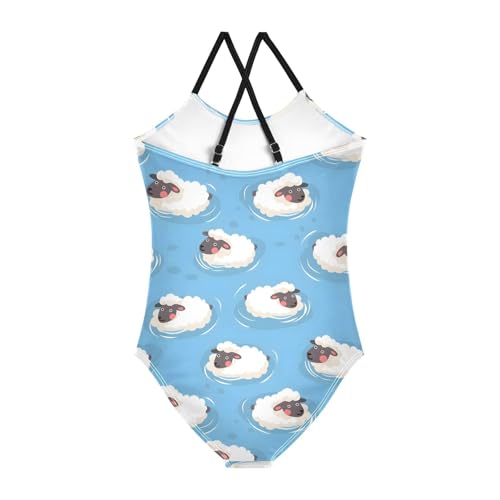 Sheep Swimming Girls One Piece Swimsuits Summer Quick Dry Beach Bathing Suit2