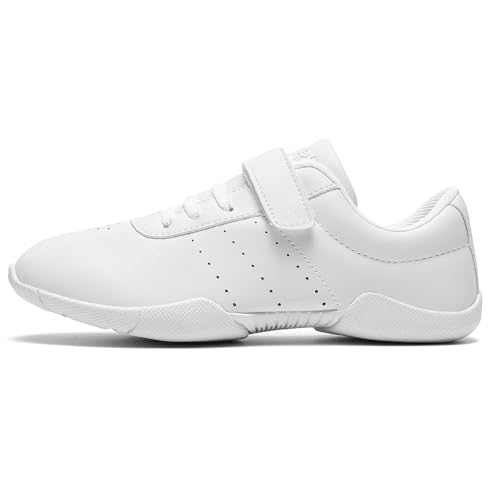 Girls Cheer Shoes White Youth Cheerleading Shoes Dance Athletic Training Breathable Lightweight Competition Cheer Sneakers2