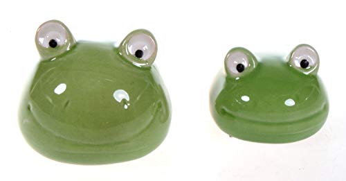 Schick-Design Lustige Frösche 2 Stück aus Keramik 8 cm + 6 cm Figur...