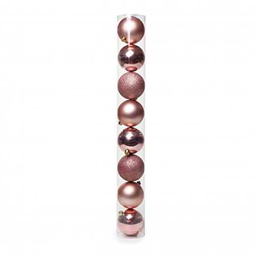 Jogo de Bolas de Natal, Rosé, 8 Bolas de 7cm, Cromus
