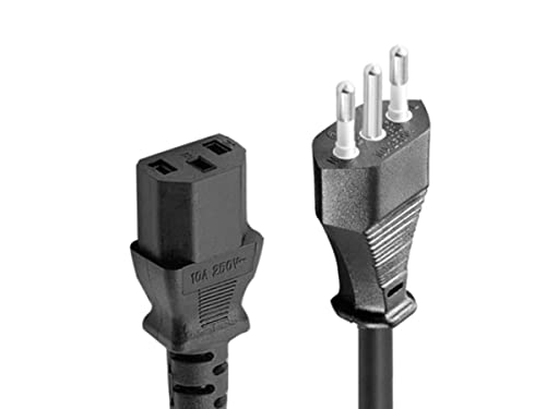 Cavo Di Alimentazione C13F, Spina Italiana 3 Pin 10A 220V, 150cm, 0.75mm, Per Computer e Stampante