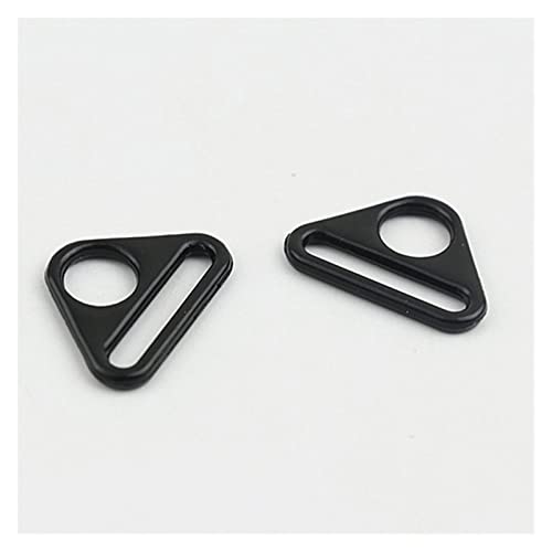 5 PCS Triangle en métal Bague de Forme Boucle à Boucle réglable for la Sangle en Cuir Sac Bande Bande Bagage DIY Accessoire (Color : Black, Size : Inner Diameter 25mm) Cover