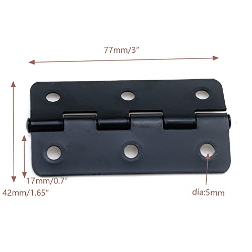 Kumgrot 12Pcs Matte Black Door Hinges, 3 Inch Modern Metal Flat Folding Butt Cabinet Door Hinges #TOP1