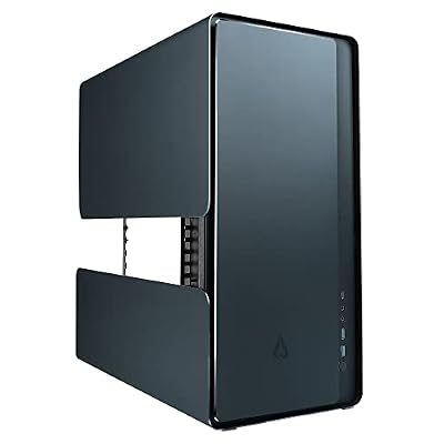 AZZA CAST PC Case - ATX Mid-Tower with Aluminum Wings, Mesh & Plate Front Panels, Open Chassis with Detachable Frame & Customizable Exterior, 360mm Radiator Support, 120mm ARGB Rear Fan - Black