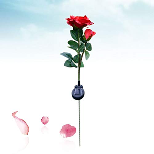 OSALADI Lâmpada de decoração com formato de flor rosa solar de 2 cabeças (vermelha)