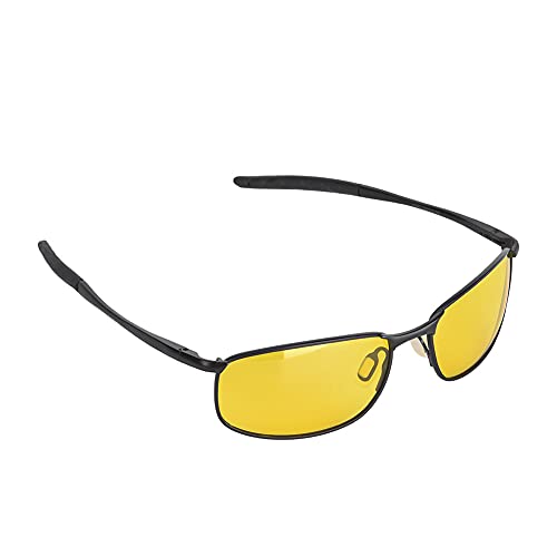 Gafas de Conducción Nocturna para Hombres y Mujeres con Lentes Polarizadas HD Amarillas, Marco de Metal, lo Mejor para Andar en Bicicleta, Senderismo, Pesca