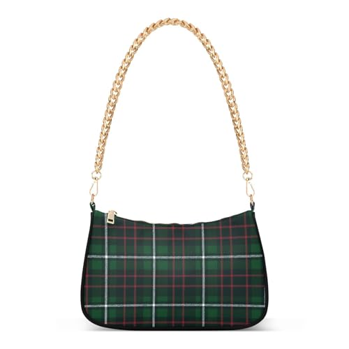 Sac à bandoulière femme Noël tendance matelassé écossais GuoChe vert