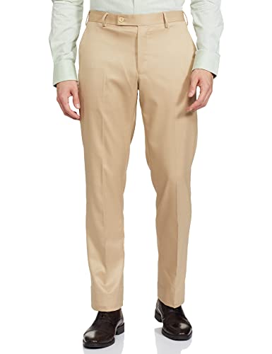Image of PARK AVENUE Men Men's PLEATLESS Smart FIT Medium Fawn Formal Trouser