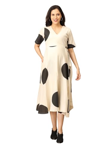 Image of The Mom Store Maternity and Nursing Wrap Dress for New Mom | Pre and Post Pregnancy Wear for Womens | Trendy Stylish Printed Friendly Dresses for Women | Comfortable
