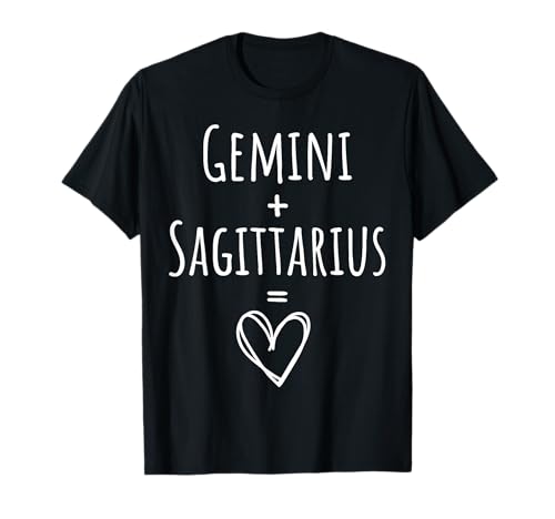 Gemini and Sagittarius Couple Matching Zodiac Sign T-Shirt