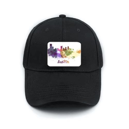 Casquette de baseball noire Austin Amecity avec aquarelle classique réglable