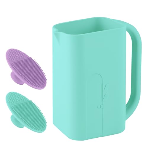 Image of Baby Bath Rinse Cup 100% Food Grade Silicone Wash Rinser Cup For Kids (Turquoise)