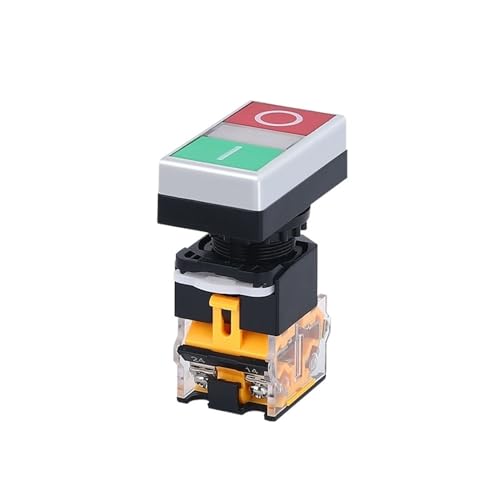Bouton auto-réinitialisation 220V double interrupteur plat LA38-11DRG - 2