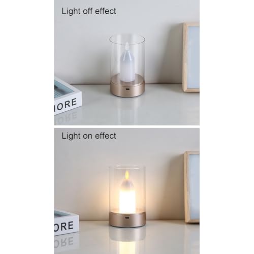 Vela LED de vidrio recargable con sensor de movimiento AUNMAS y luz cálida regulable 3