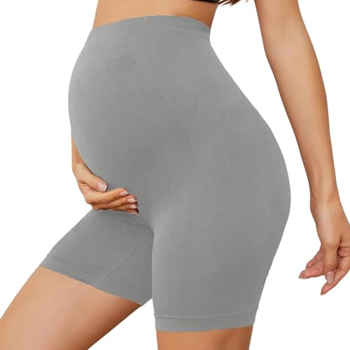 Generisch Peto para embarazo, leggings de invierno con cintura alta y soporte abdominal, transpirables, cómodos y pantalones para el tercer trimestre pantalones de pierna ancha, gris, S