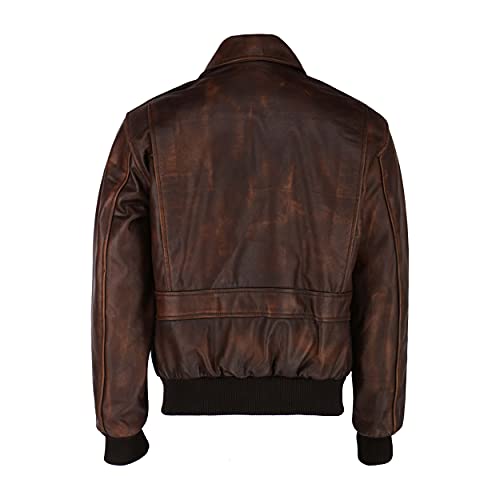 A2 Aviator Brown WWII Flying Tiger Jacket - Pilot Jackets for Men - Bomber Leather Jacket Men3