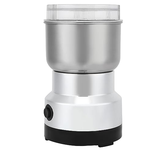 High-Speed Electric Coffee Grinder 100g Stainless Steel ABS 100-200W RPM with Transparent Lid for Beans, Spices & Grains