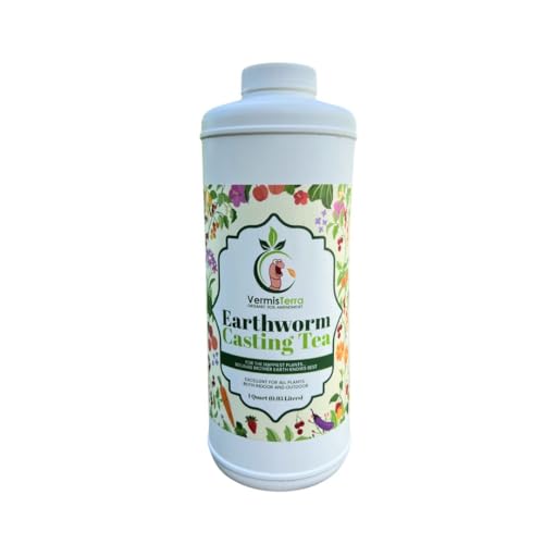 Worm Tea for Gardening - 32oz Quart - Organic Earthworm Soil Enhancer - Vermicompost with Kelp - Increase Yields, Boost Growth, Reduce Stress- Vegetables, Flowers, Fruit Trees - Plant Probiotic