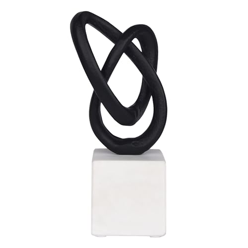 Escultura Entwined Love de aluminio con base de mármol, 13 pulg. miniatura 7