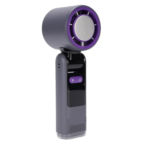 Aoaoy Ventilador de Mano de Hielo de Alta Velocidad, Ventilador de Mano Plegable LED de 100 Velocidades Recargable con Luz LED, Ventilador Portátil USB (Gris)