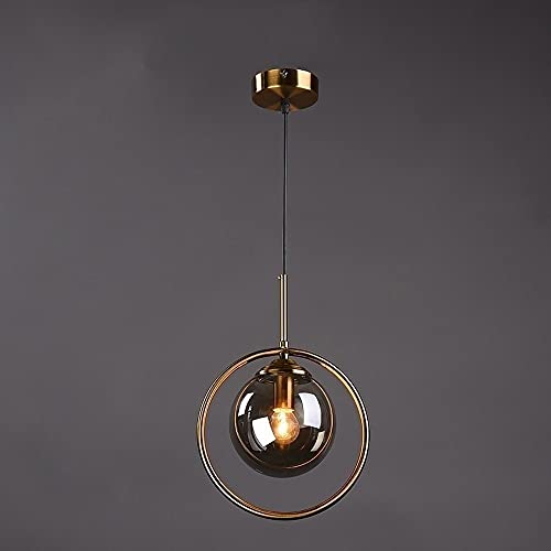 Iluminación de techo de cristal industrial con acabado dorado para cocina