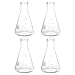 PATIKIL Erlenmeyer Flask, 4 Pcs 500ml Narrow Mouth Graduated Flasks Borosilicate Glass with Printed Graduation for Lab, Experiment, Chemistry, Science Study