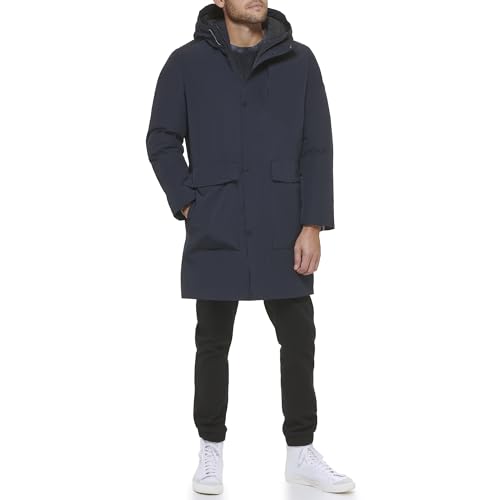 Image of DKNY Men's Water Resistant Hooded Logo Parka Jacket