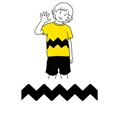 Charlie Zig Zag Line Iron on Transfer for Shirt Decals Brown Cosplay...