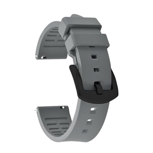 FKM Rubber Watch Strap Diving Sports Quick Release Bracelet Compatible With Tissot/Seiko/OmegaWatch Band(Gray-Black Buckle,23mm)