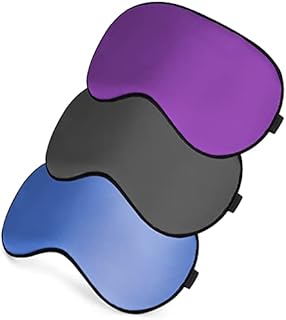 Sleep Mask, Super Soft Eye Masks with Adjustable Strap, Lightweight Comfortable Blindfold, Perfect Blocks Light for Men Women(Black, Dark Blue, Dark Purple)