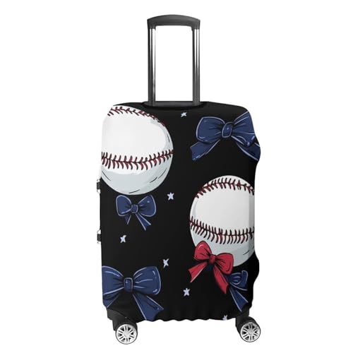 Baseball Bow Travel Luggage Cover Suitcase Protector Baggage Covers for Men Women S4