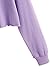 SweatyRocks Women's Casual Long Sleeve Raw Hem Pullover Crop Tops Sweatshirts Lilac Purple XL