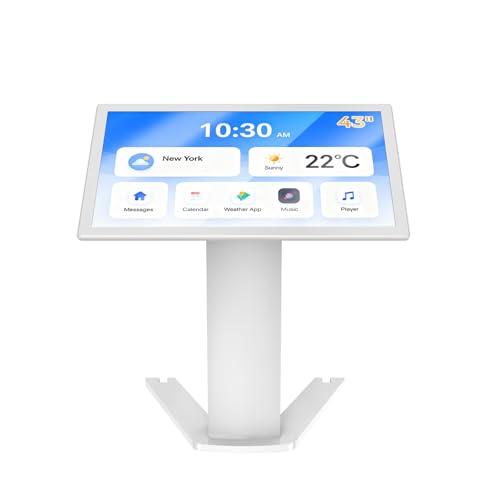 MWE 43 Inch Touch-screen Self Service Kiosk, Floor Standing Digital Signage Display, FHD Information Kiosk, 2 Speakers, Interactive Display for Mall N