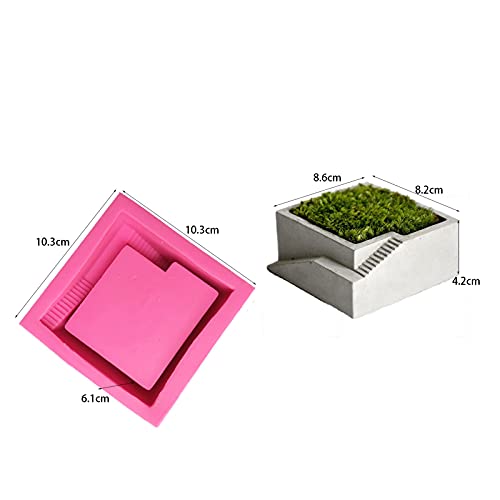 Silicone Flower Pot Mold,Concrete Mold Succulent Flower Pot Vase Mould Clay Cement Silicone Molds,Square Craft Handmade Home Graden Decor #TOP1