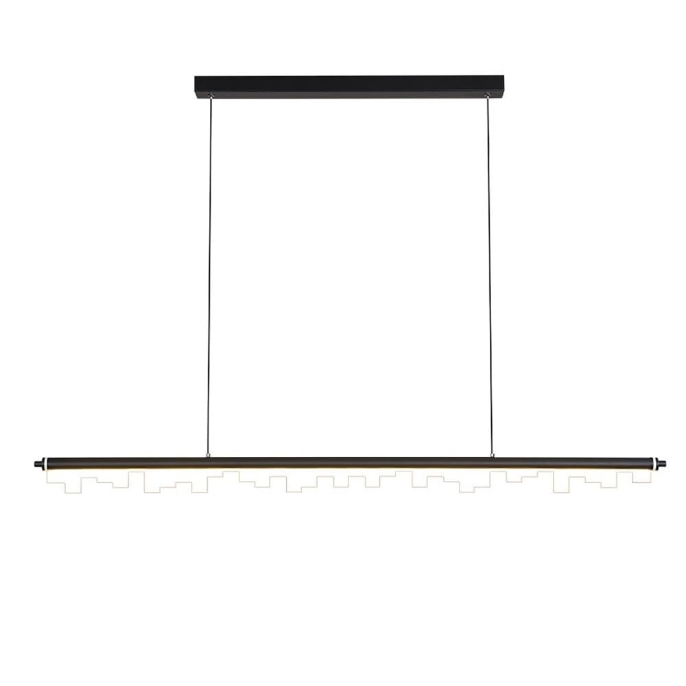 Lustre LED pour îlot de cuisine et salle à manger, suspension linéaire noire de 120 cm design