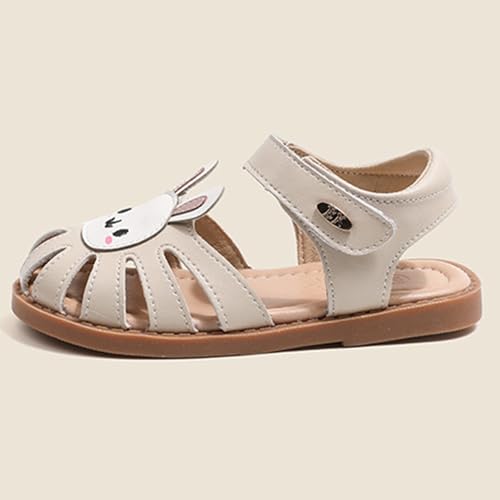 Image of WUIWUIYU Toddlers Little Girls T-Strap Hook&Loop Dress Strawberry Summer Shoes Closed Toe Carrot Sandals